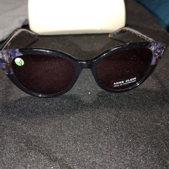 Anne Klein Black and Purple Sunglasses - Picture 1 of 4